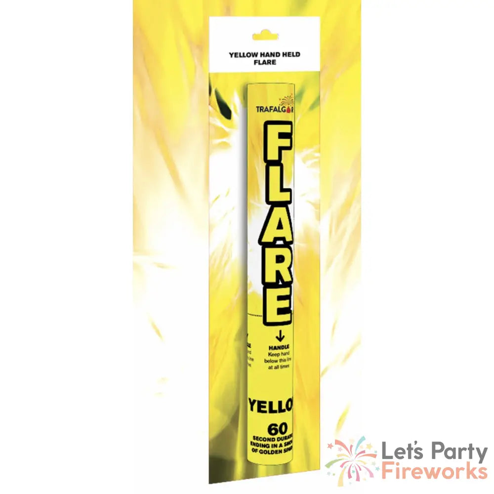 Yellow Hand Held Flare Fountain by Trafalgar Fireworks