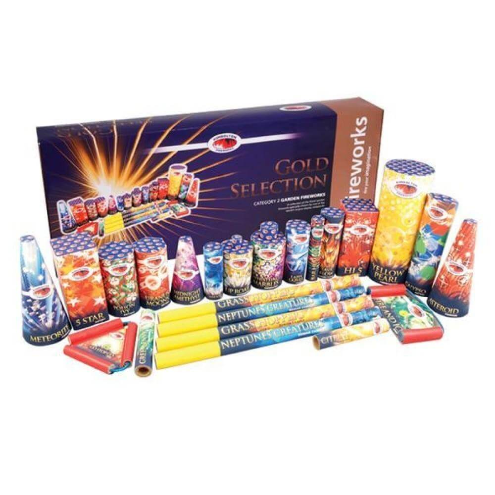 Gold Selection Box by Kimbolton Fireworks