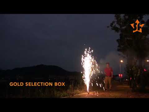 video of gold selection box firework in action
