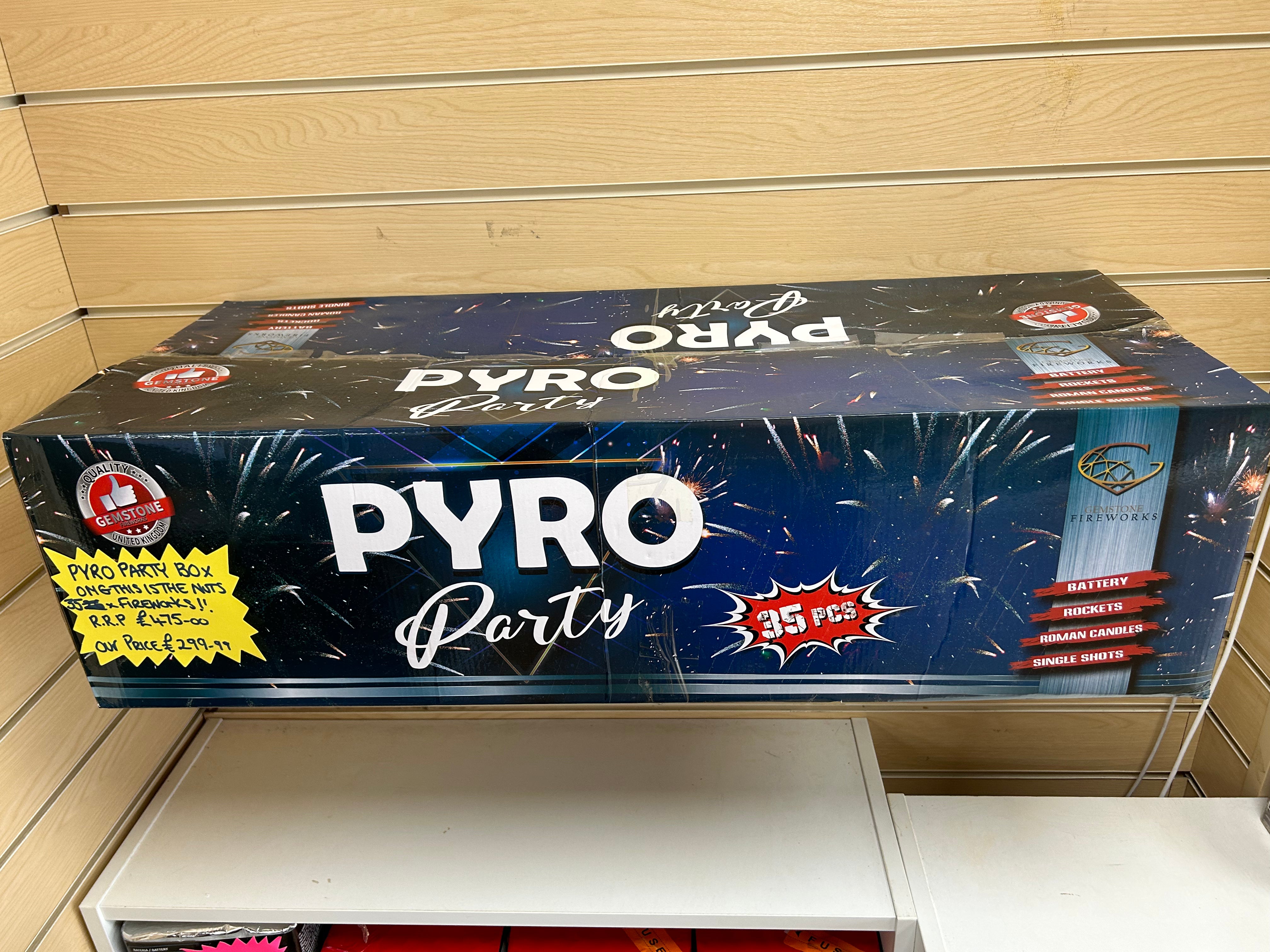 Pyro Party  (Massive Barrage Box Set) PLUS FREE PREDATOR ROCKETS WORTH £119.99 WOW !! )