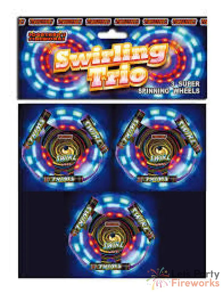 Swirling Trio Wheels Catherine Wheel