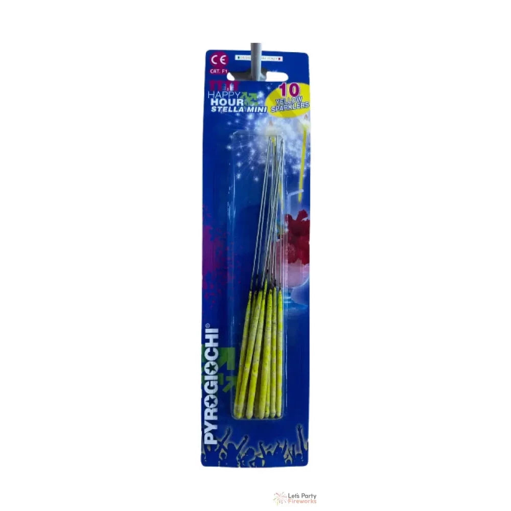 Yellow Sparklers Pack of 10 Sparklers
